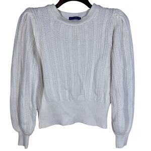 Biltmore Cable Knit Wool Blend Ivory Long Sleeve Sweater Women's Medium Classic‎